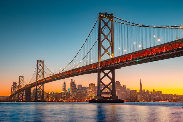 A beautiful view of the golden gate bridge in San Francisco, California. 
